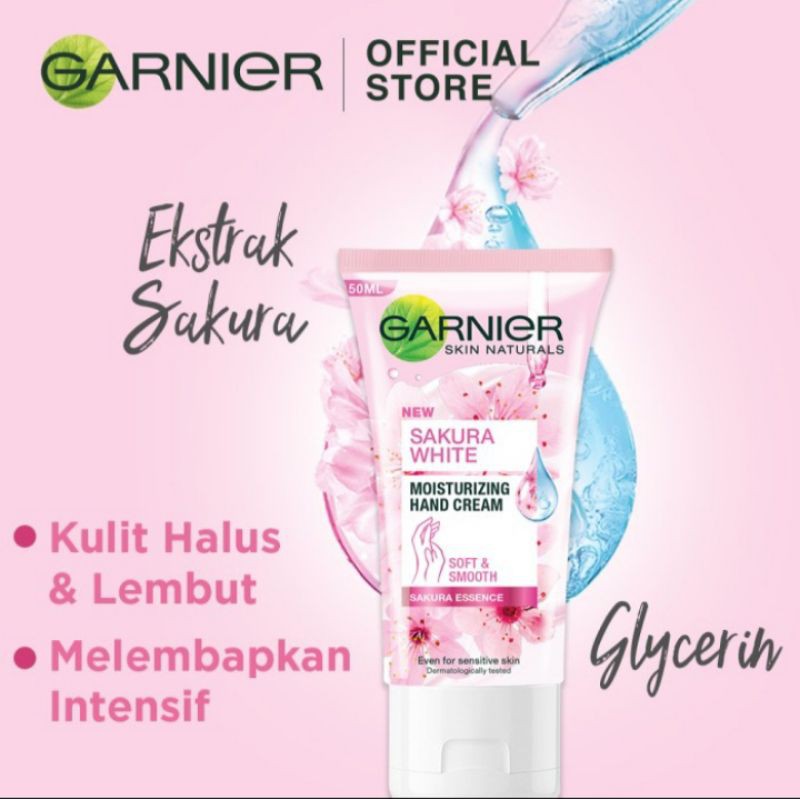 (Hàng Mới Về) Kem Dưỡng Ẩm Làm Trắng Da Tay Garnier Sakura 50ml