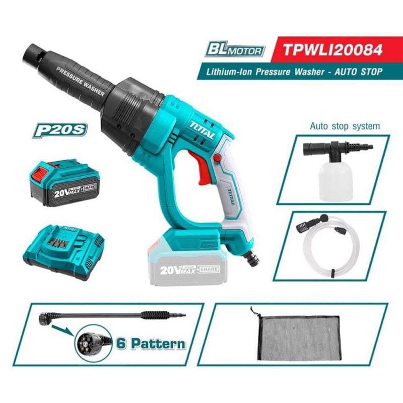 MÁY RỬA XE TOTAL DÙNG PIN 20V CHÍNH HÃNG MODEL: TPWLI20084