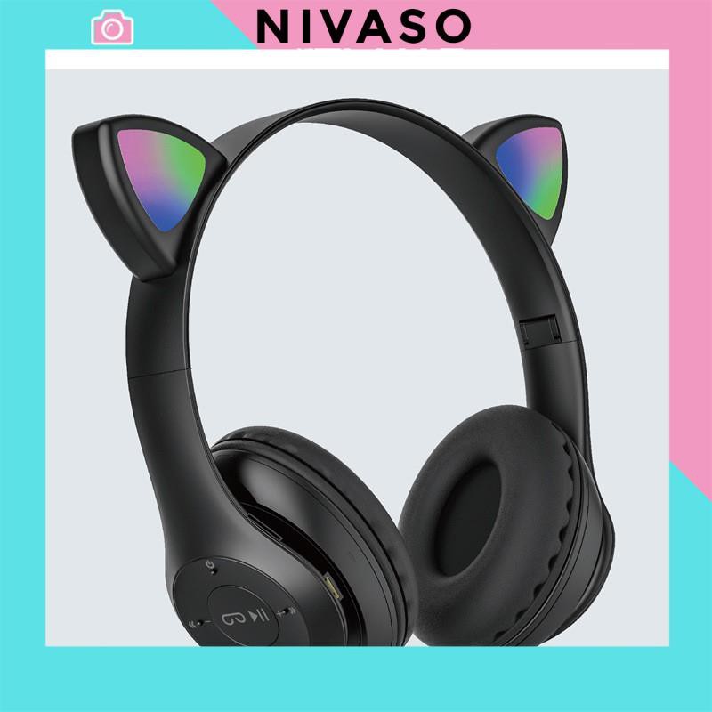 Tai Nghe Bluetooth Chụp tai ST71 có Mic Headphone không dây Dễ Thương tai mèo nghe nhạc, chơi game, cho bà bầu NIVASO | BigBuy360 - bigbuy360.vn