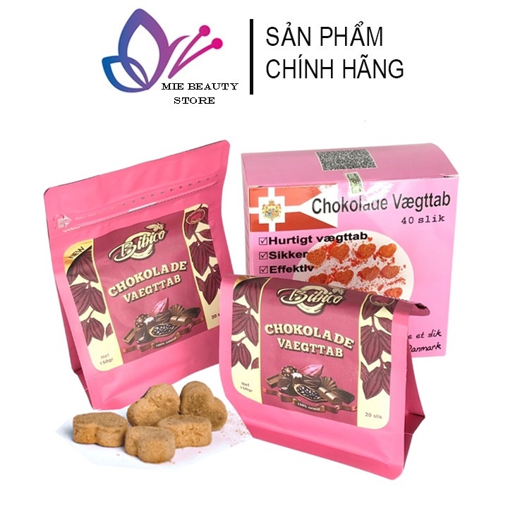 Kẹo Giảm Cân Socola Đan Mạch Chokolade Vægttab, Chocolate Giảm Cân Hồng Chính Hãng Hủy Lượng Mỡ Thừa Hộp 40 Viên