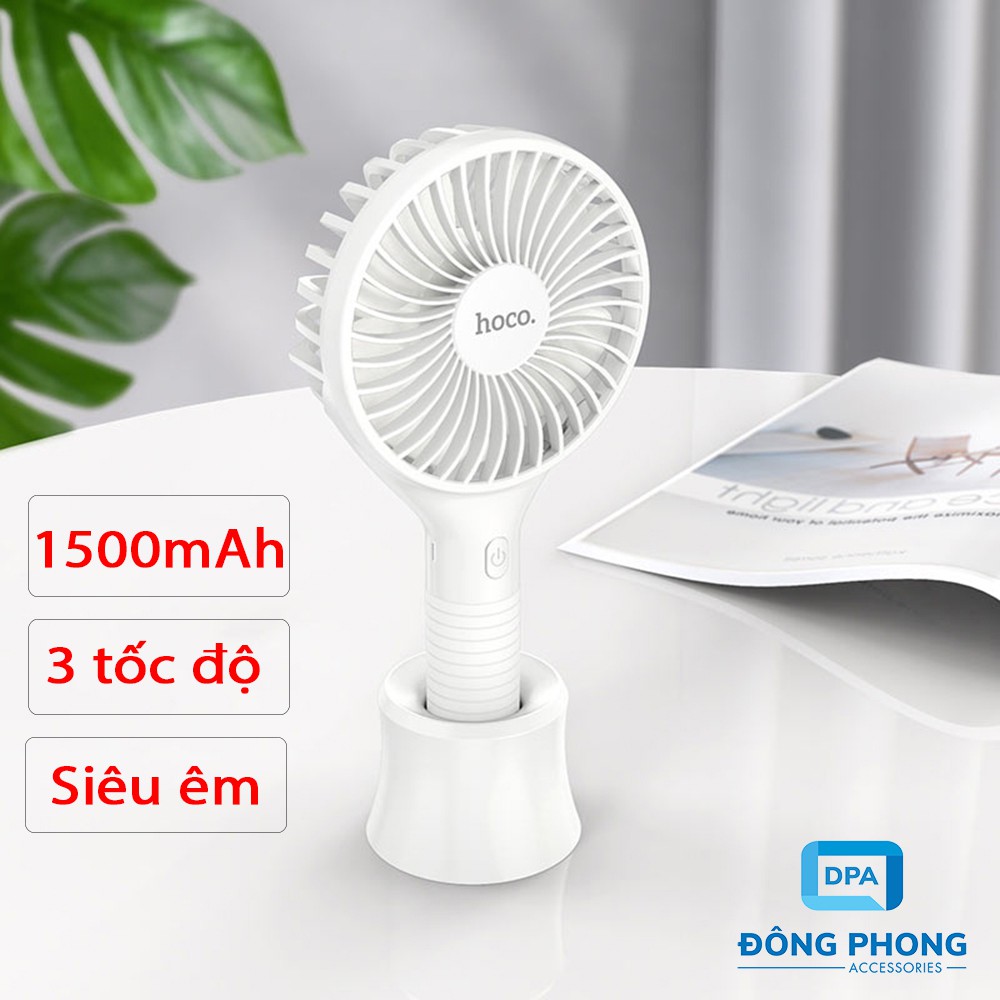 Quạt Sạc Mini Hoco F13 Chính Hãng 3 Tốc Độ Siêu Mát Siêu Êm