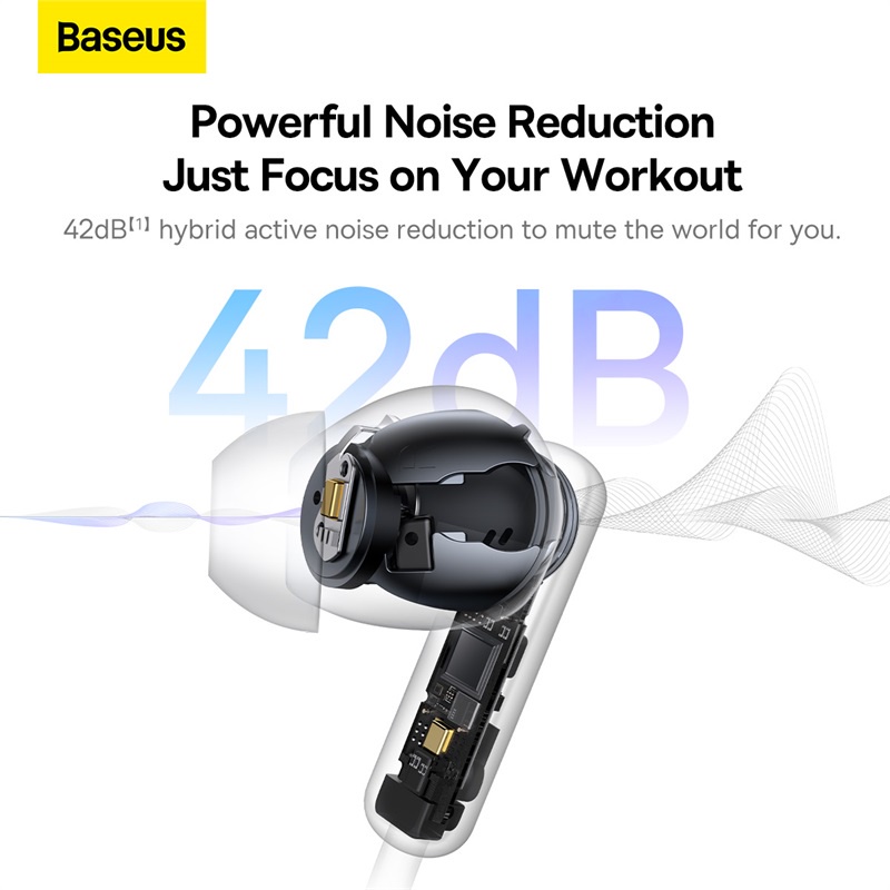 Tai nghe BASEUS U2 Pro kết nối Bluetooth 5.2 Hybrid 42dB ANC kiểu dáng thể thao