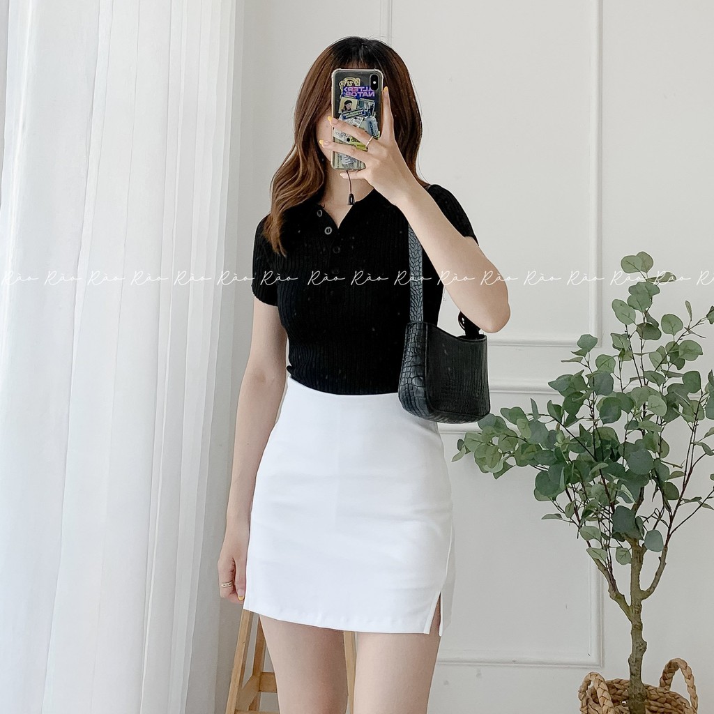 ÁO LEN DỆT KIM NGẮN TAY CỔ POLO - ATN117 | BigBuy360 - bigbuy360.vn