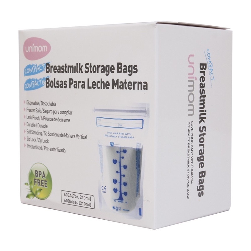 Túi trữ sữa Unimom Compact 210ml