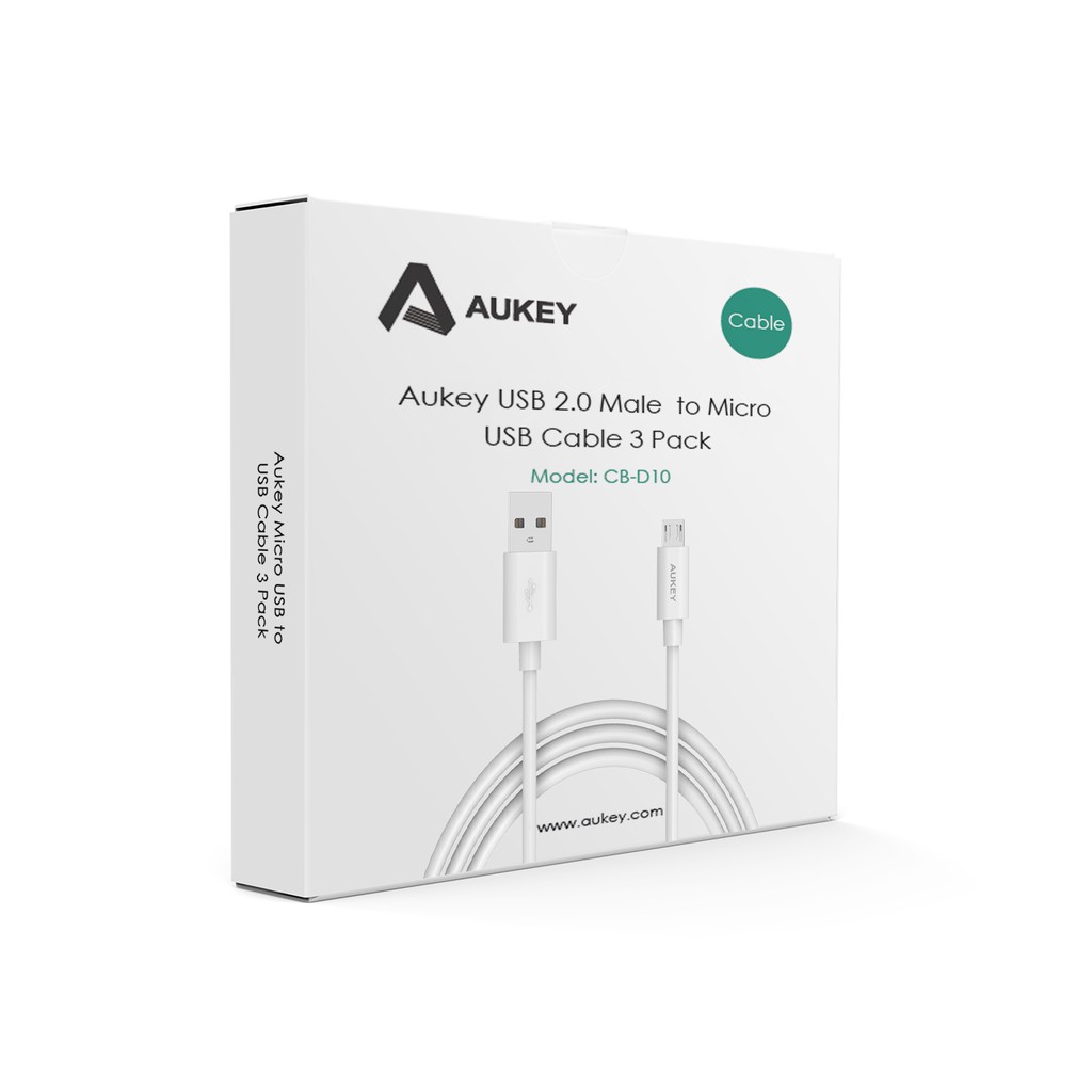 Bộ 3 cáp điện thoại Aukey CB-D10 Micro USB 3 Pack