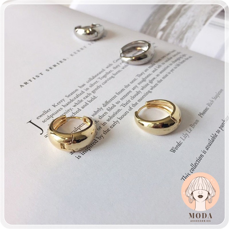 Khuyên tai tròn💍BASIC💍 Bông tai kiểu dáng nhỏ gọn thời trang Hàn Quốc Bạc 925 💯%[MODA]