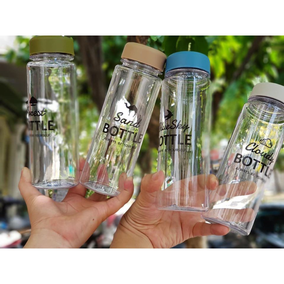 Bình uống nước Nhật Bản có nắp đậy 500ml nhỏ gọn, thích hợp làm bình đựng nước mang đi du lịch, đi học, đi làm mùa dịch