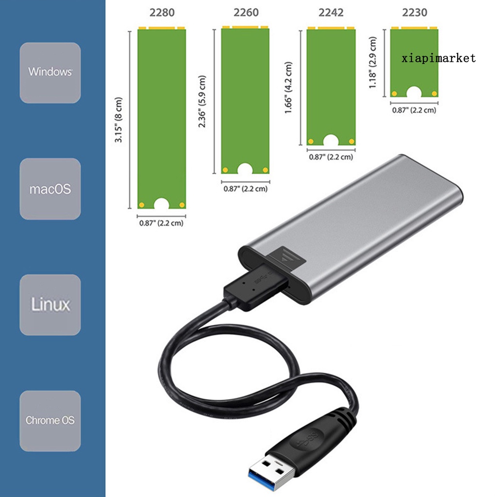 MAT_M.2 NGFF to USB 3.0 SSD Mobile Hard Disk Box Adapter External Enclosure Case