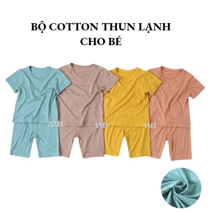 Đồ bộ quần áo cộc tay cho bé chất thun lạnh mát mịn QATE460