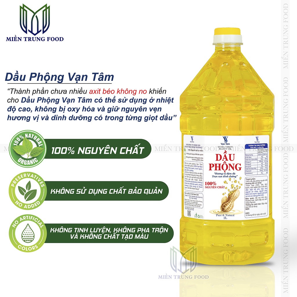 Dầu Phộng (Dầu Lạc) nguyên chất 100% ép lạnh tốt cho sức khỏe, can 2L
