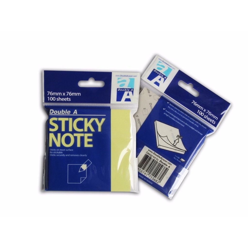 Giấy nhớ giấy note Double A (3in x 3in) kích thước 76 x 76 mm giấy ghi nhớ màu vàng thuận tiện Binkids TB45