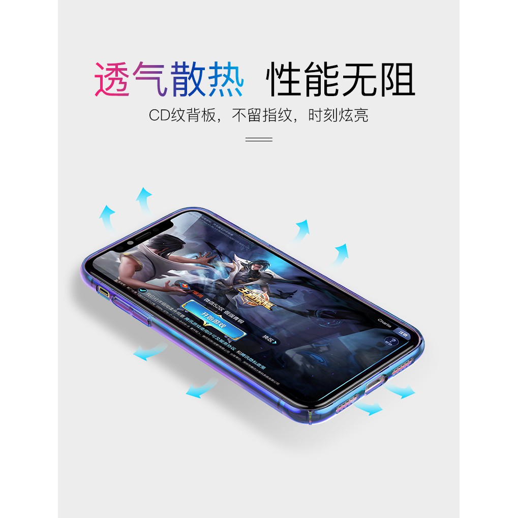 Ốp lưng Iphone XR/Xs Max trong suốt đổi màu AURORA hãng Baseus