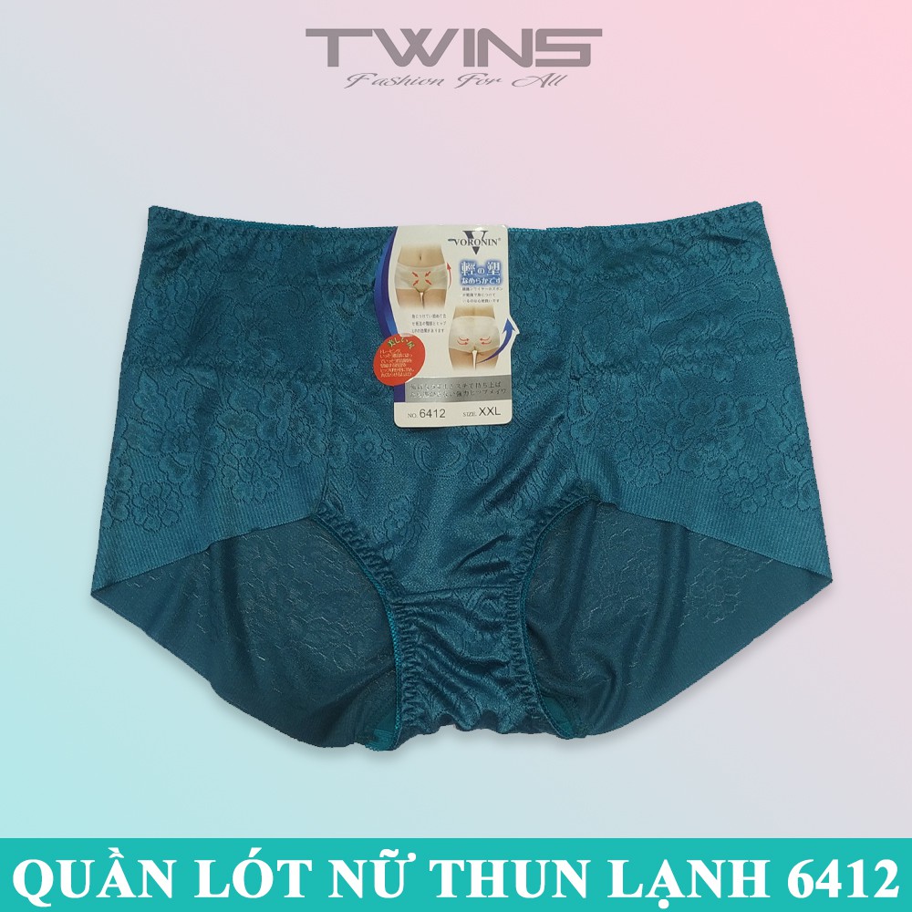 Quần lót nữ ren sexy cao cấp cạp cao Voronin 6412 không lộ đường may ôm bụng nâng mông mềm mại size 60kg-70kg
