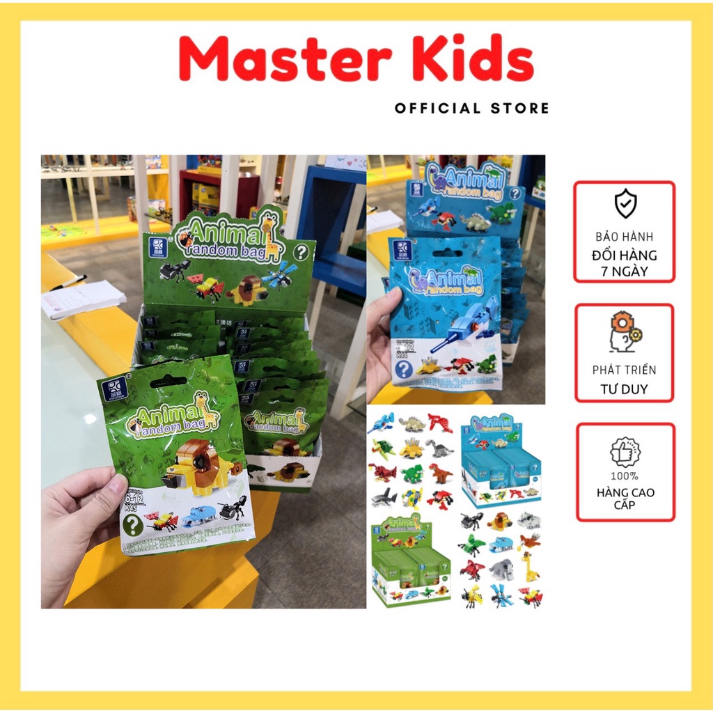 Đồ chơi khối lắp ráp, lắp ghép hình động vật, đồ chơi giáo dục vui nhộn cho trẻ em Master Kids