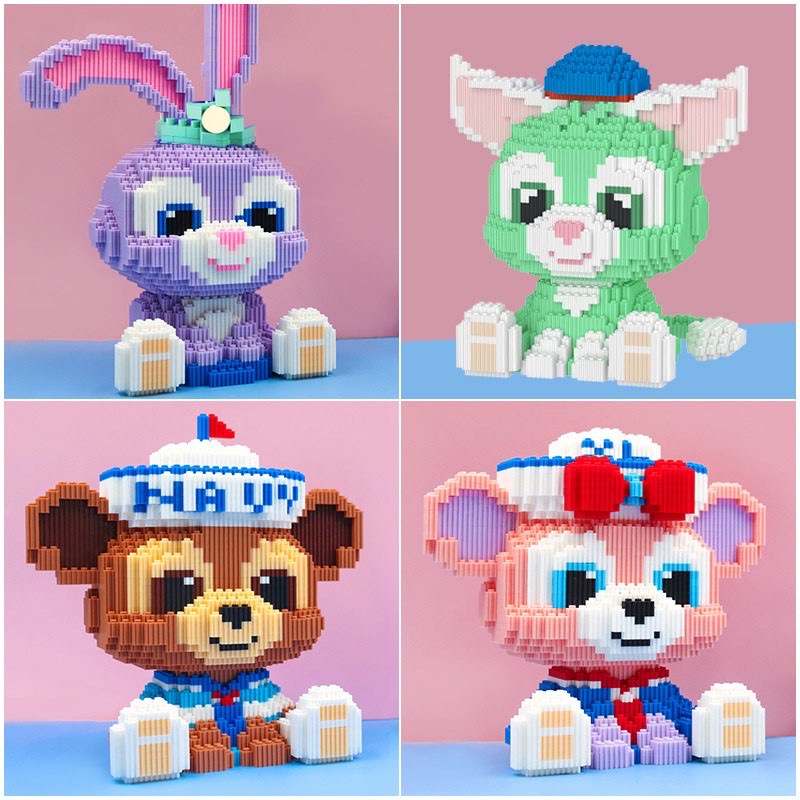 LEGO Xếp hình lắp ráp cỡ lớn 25-36cm thỏ tím stella lou nhân vật 3D
