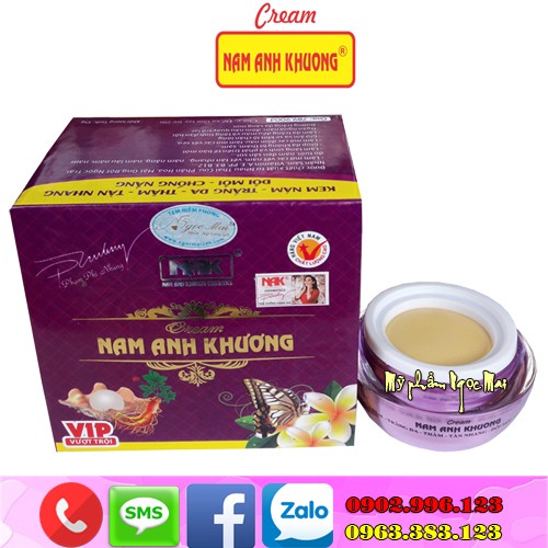 Kem Nám - Trắng da - Thâm - Tàn nhang - Đồi mồi - Chống nắng Nam Anh Khương VIP