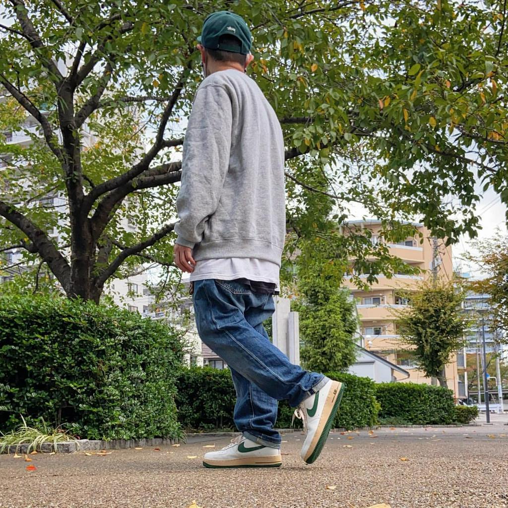 Giày Air Force 1 Low Vintage Gorge Green trắng kem, giày AF1 trắng vệt xanh mẫu mới 2023 dành cho nam nữ