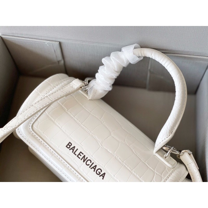 Túi xách/Túi đeo chéo Balenciaga thiết kế kiểu dáng hình trống da sần khóa đúc dày cao cấp
