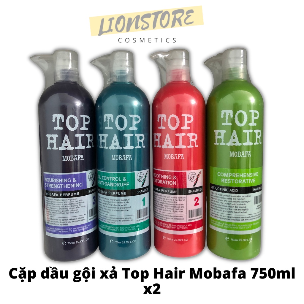 Cặp dầu gội xả collagen Top Hair Mobafa 750ml phục hồi siêu mượt