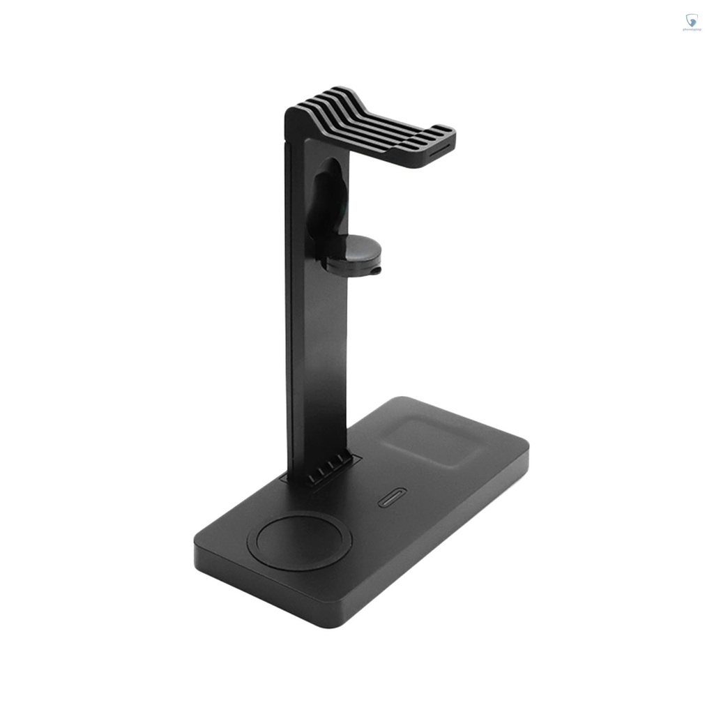 Đế Sạc Nhanh Không Dây 4 Trong 1 Có Giá Đỡ Tai Nghe Cho Apple iWatch AirPods 2 / 3 iPhone 12-8 Series