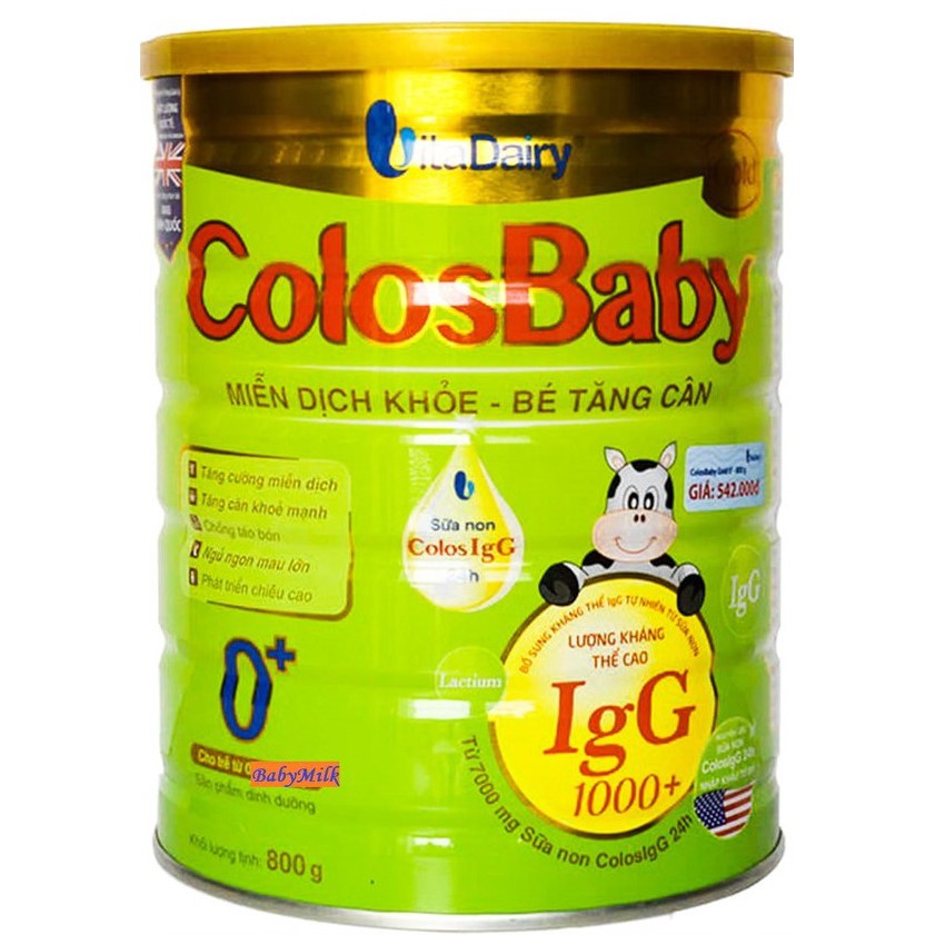 [Date Mới 2023] Sữa ColosBaby Gold 0+ (800)g 1000IgG ( Miễn Dịch Khỏe - Bé Tăng Cân )