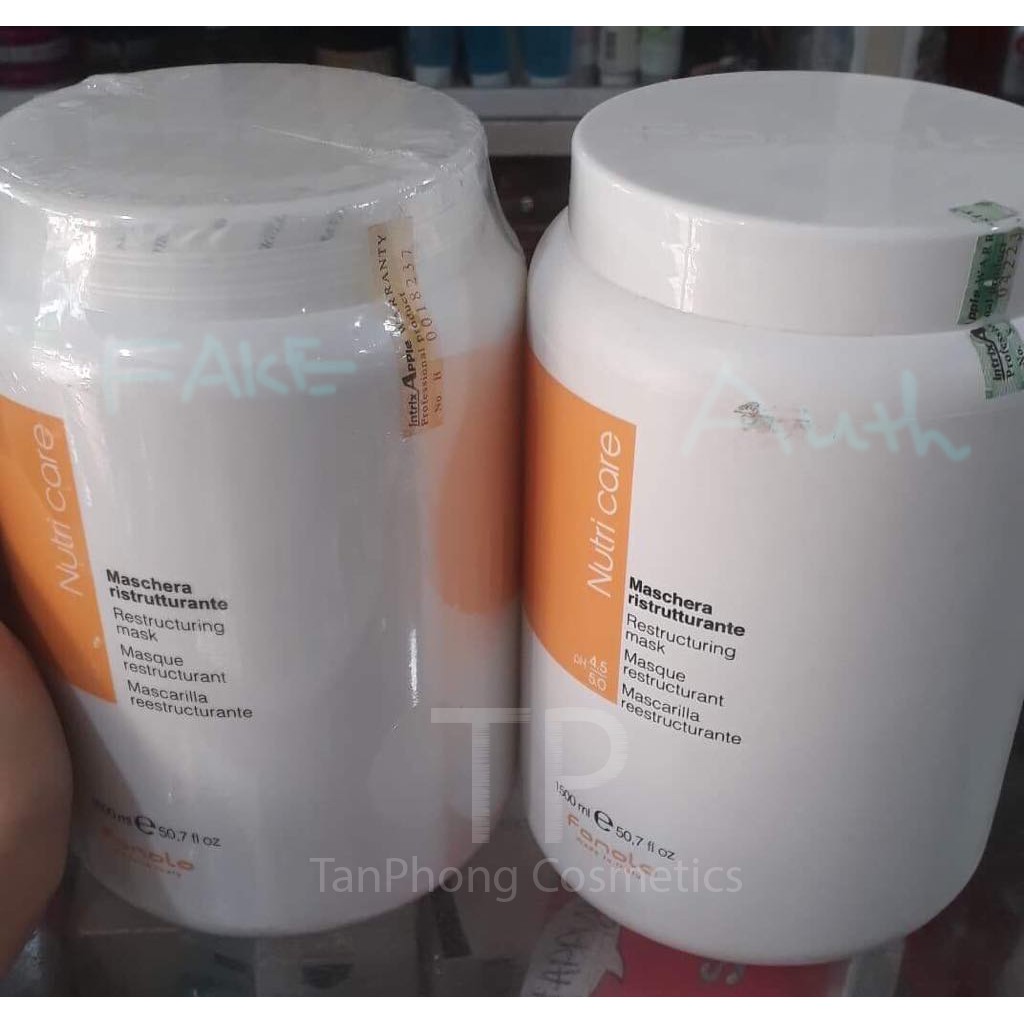 Chính Hãng - Dầu hấp ủ tóc Fanola Nutricare mùi sữa bò chính hãng Ý 1500ml