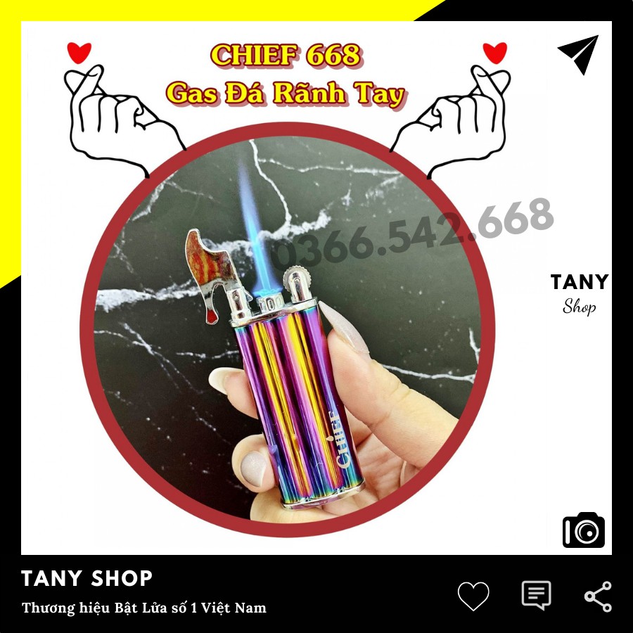 𝙃𝙤̣̂𝙥 𝙌𝙪𝙚̣𝙩 𝘽𝙖̣̂𝙩 𝙇𝙪̛̉𝙖 CHIEF 668 Ga Đá Rãnh Tay, Lữaa Tia, Nhiều màu - Hột quet độc lạ TANY SHOP CF668