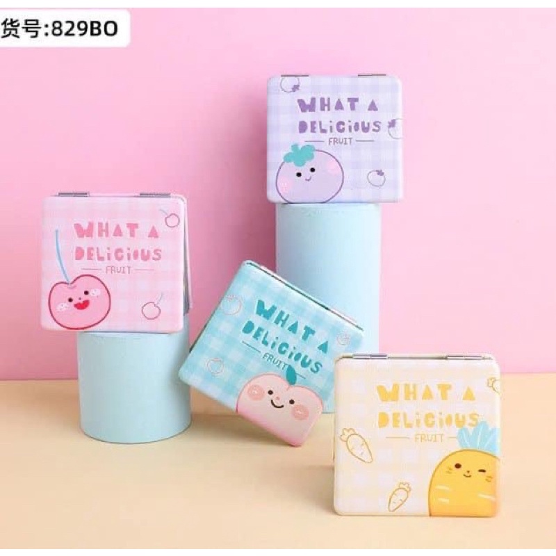 Gương 2 mặt dễ thương hình tròn, hình vuông