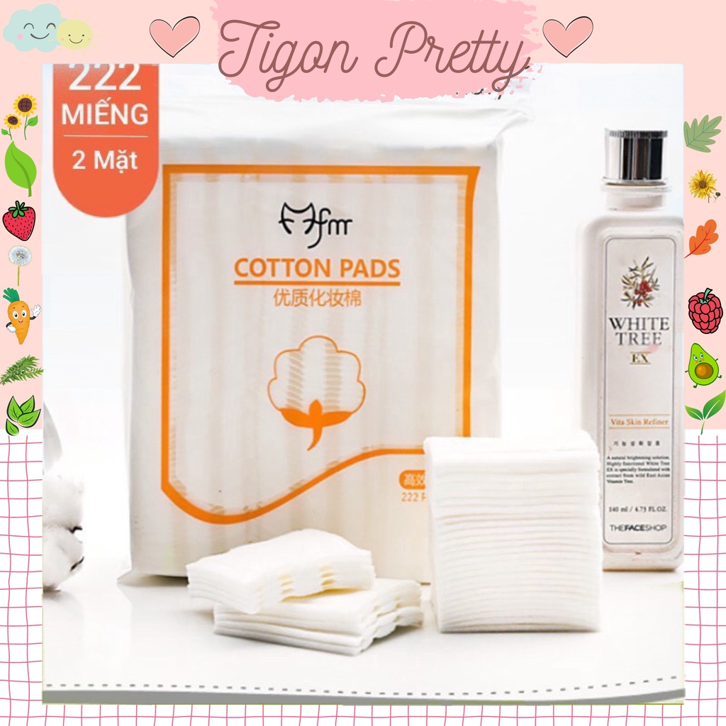 Bông tẩy trang 3 lớp Cotton Pads [Túi 222 miếng]