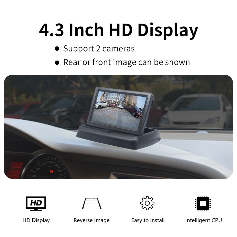 Màn Hình Màu 4.3 Inch TFT-LCD Kèm Hệ Thống Theo Dõi Đỗ Xe Cho Xe Hơi