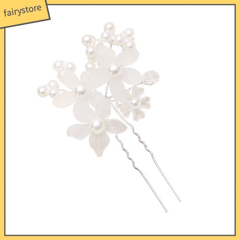Kẹp tóc ngọc trai giả thanh lịch cho cô dâu