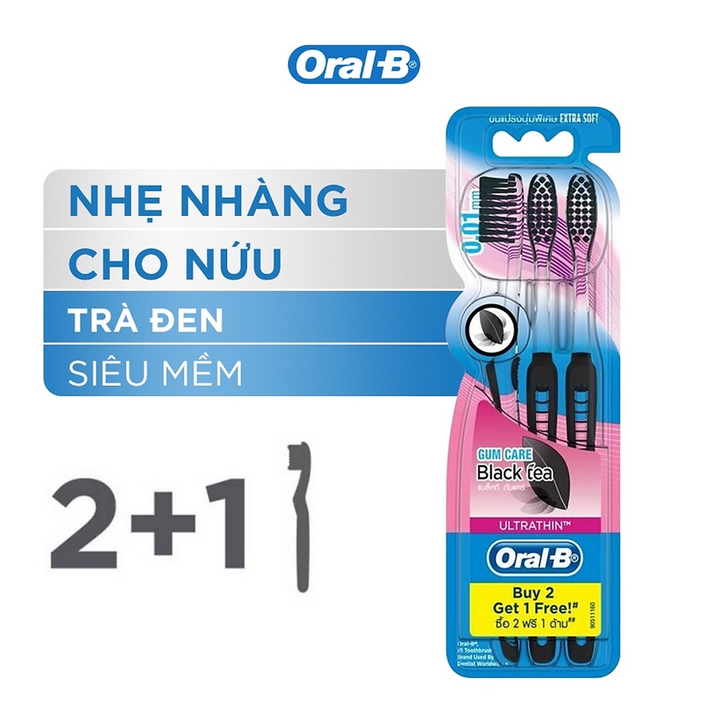 Bàn chải Oral B Tinh chất trà đen 1 cây đơn (khuyên dùng bởi nha sĩ)