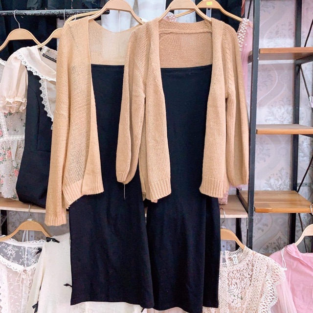 Set váy 2s áo cardigan