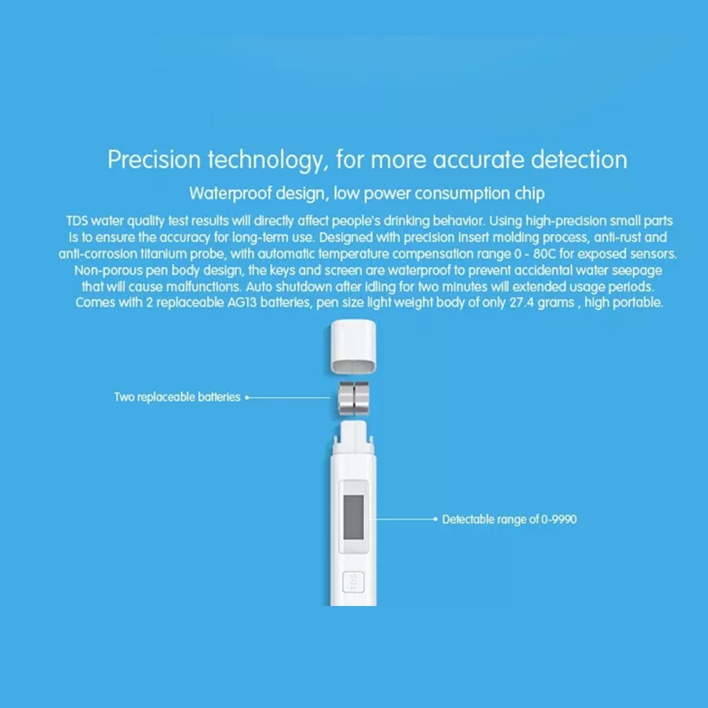 Xiaomi Youpin Bút Kiểm Tra Chất Lượng Nước   TDS Cao Cấp Tiện Dụng