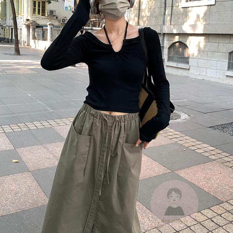 Áo Thun Dài Tay Màu Sắc Đơn Giản Thời Trang Cho Nữ