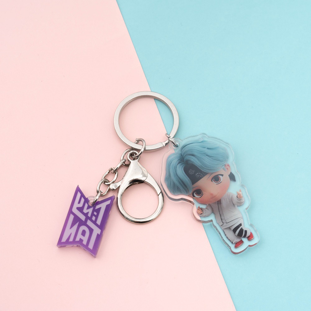 Móc Khóa Acrylic Họa Tiết Hoạt Hình Bt21 Bts Jin Suga Jimin V