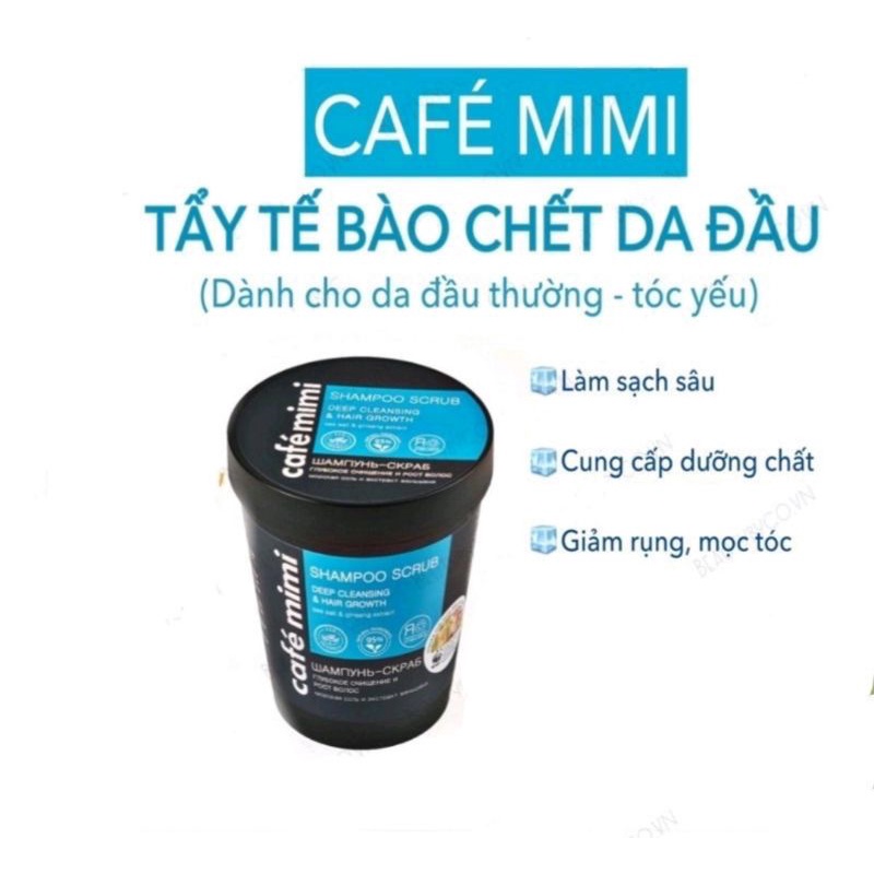 Cafe mini dầu gội tẩy da chết da đầu