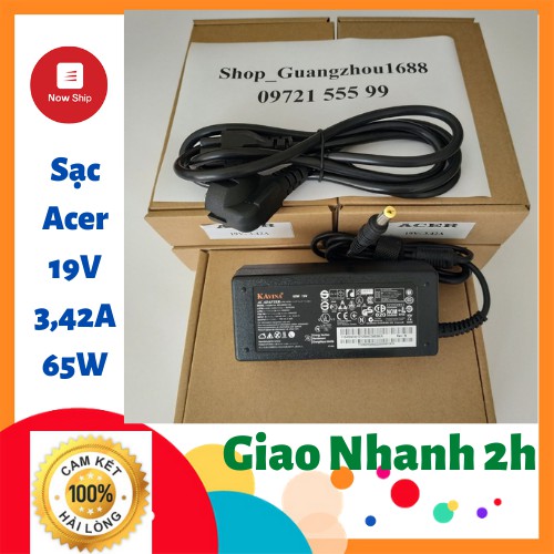 Adapter Sạc Laptop Acer 19V- 3.43A- 65W Chính Hãng, Tặng Kèm Dây Nguồn, Bảo Hành 12 Tháng