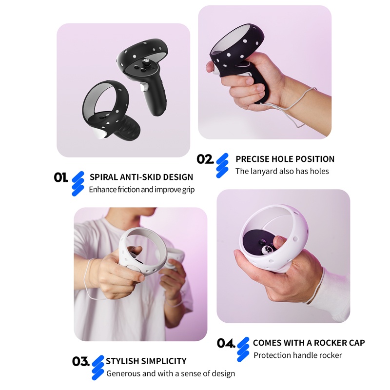 Vỏ bảo vệ IINE bằng silicone cho thiết bị thực tế ảo Oculus Quest 2 VR