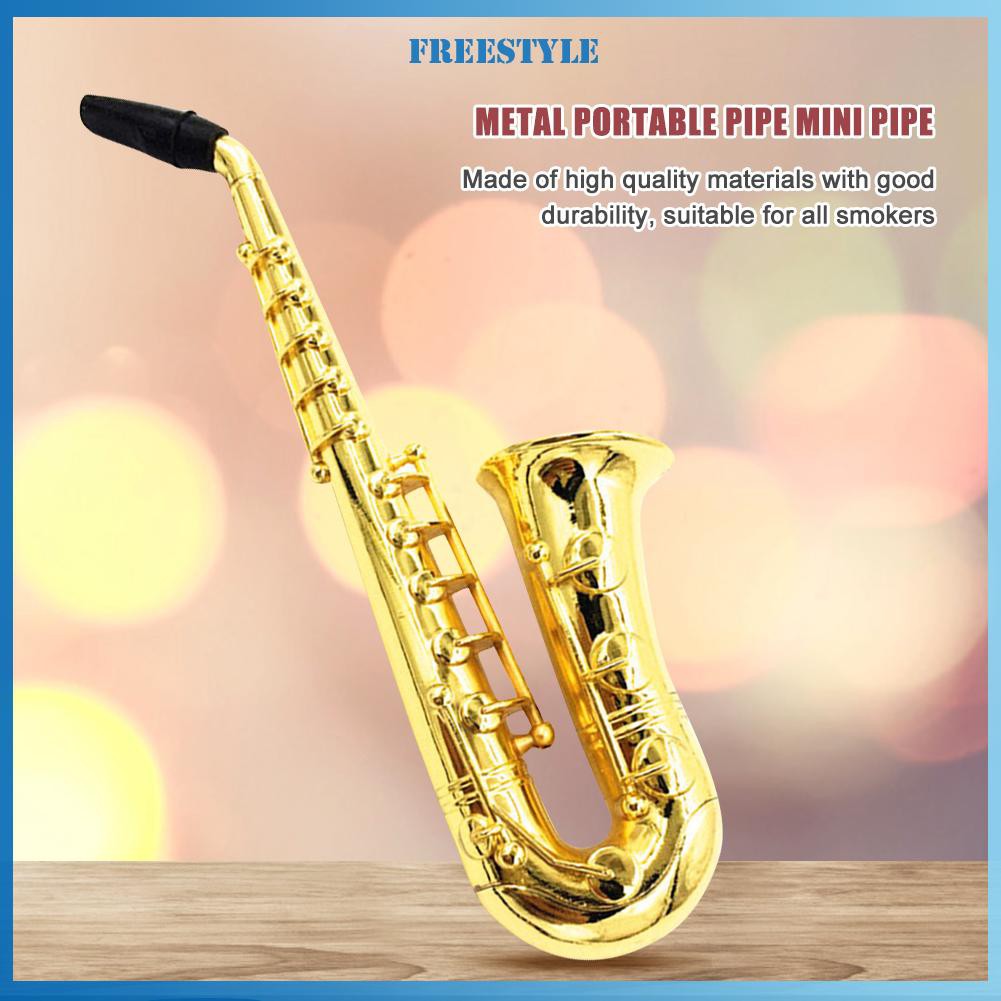 Tẩu Thuốc Lá Kim Loại Hình Kèn Saxophone Mini