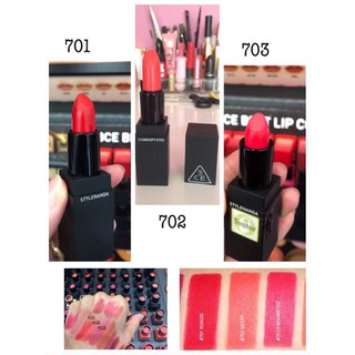 Son thỏi lì 3ce matte lip color vỏ đen 3 màu 701 - 702 - 703
