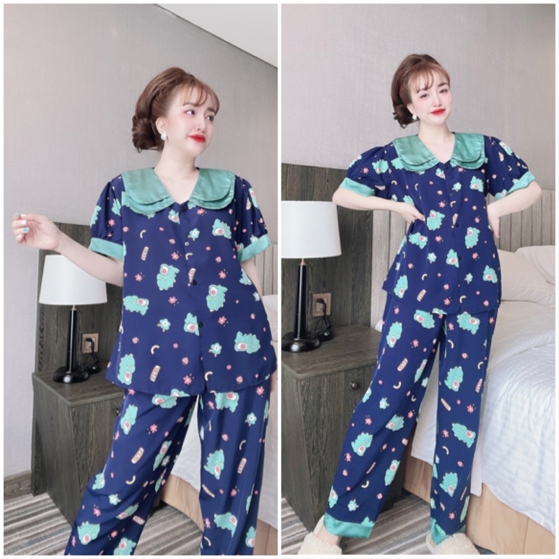 Dài TN 50-110kg K22L2 Béo Guchi Pijama Bigsize Lụa Hàn - Đồ bộ nữ xinh