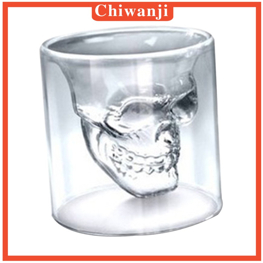 Ly Thủy Tinh Hai Lớp Hình Đầu Lâu 3D Độc Đáo