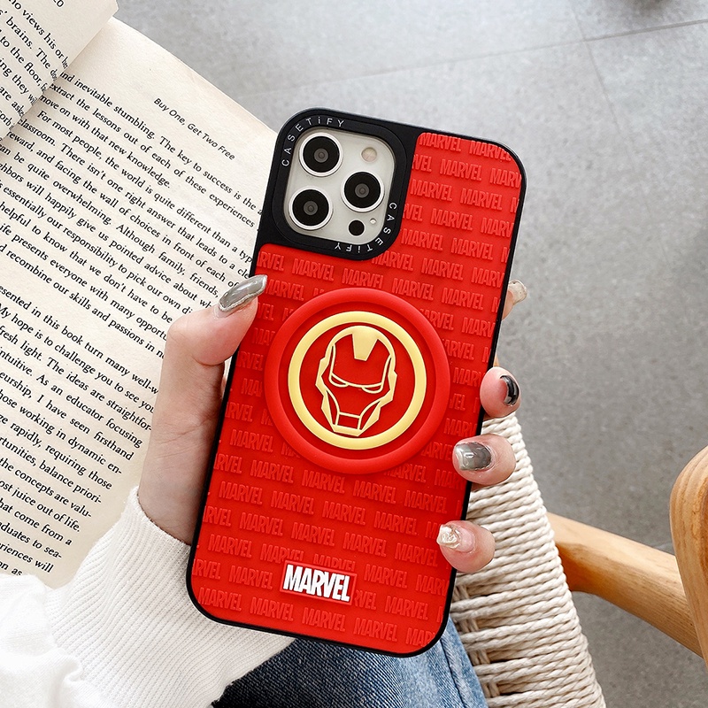 Ốp điện thoại silicone TPU mềm chống sốc in hình siêu anh hùng Marvel cho iPhone 11 12 13 7 8 6