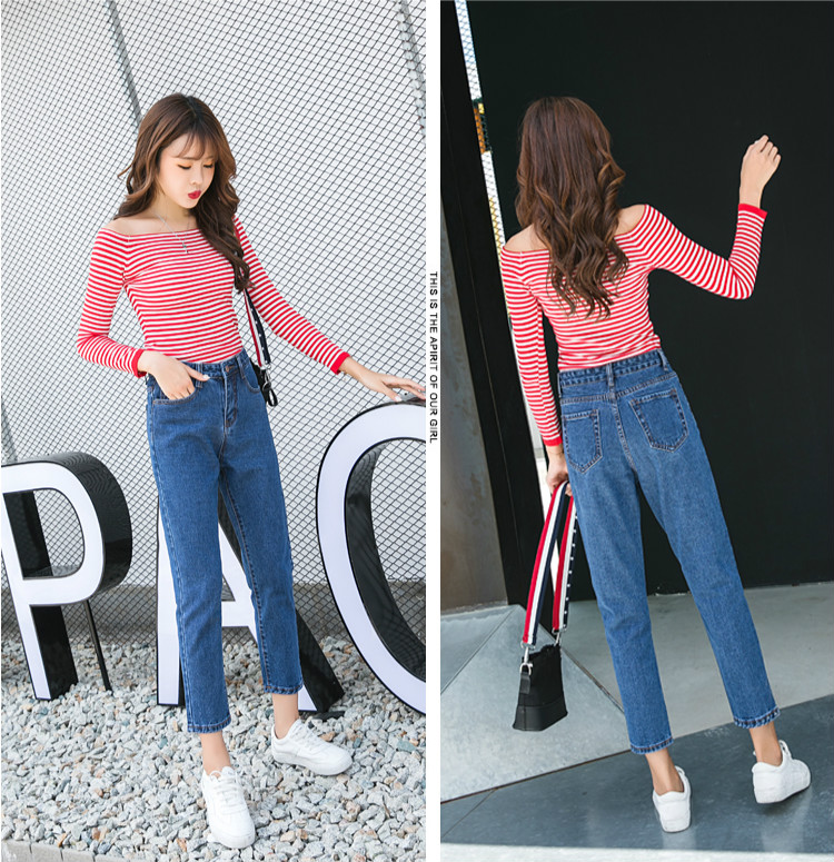 Quần Jeans Nữ Lưng Cao Ống Rộng