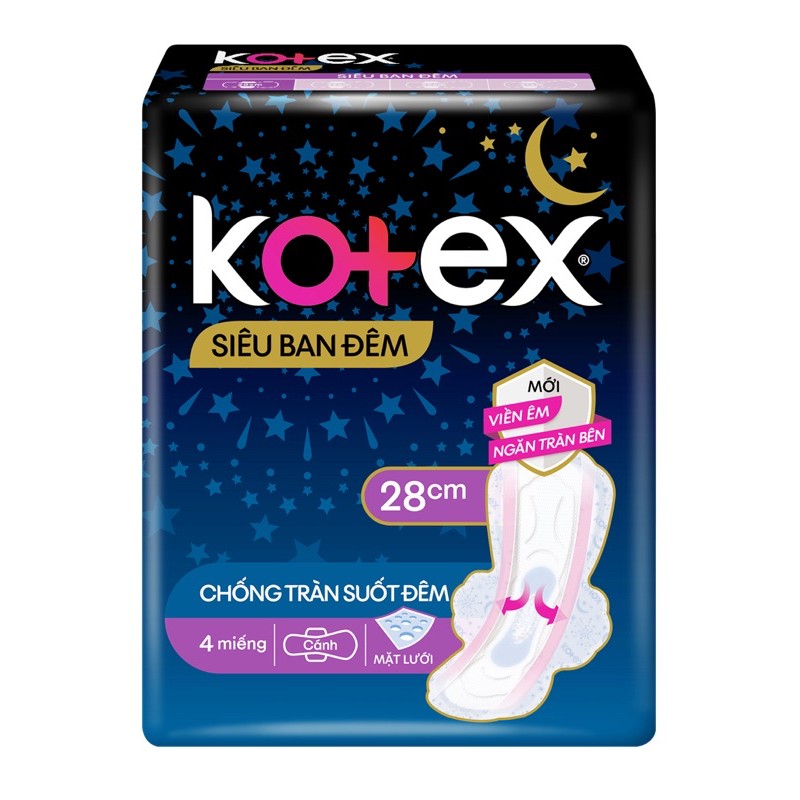 BĂNG KOTEX BAN ĐÊM 28cm TẶNG 5M HẰNG NGÀY