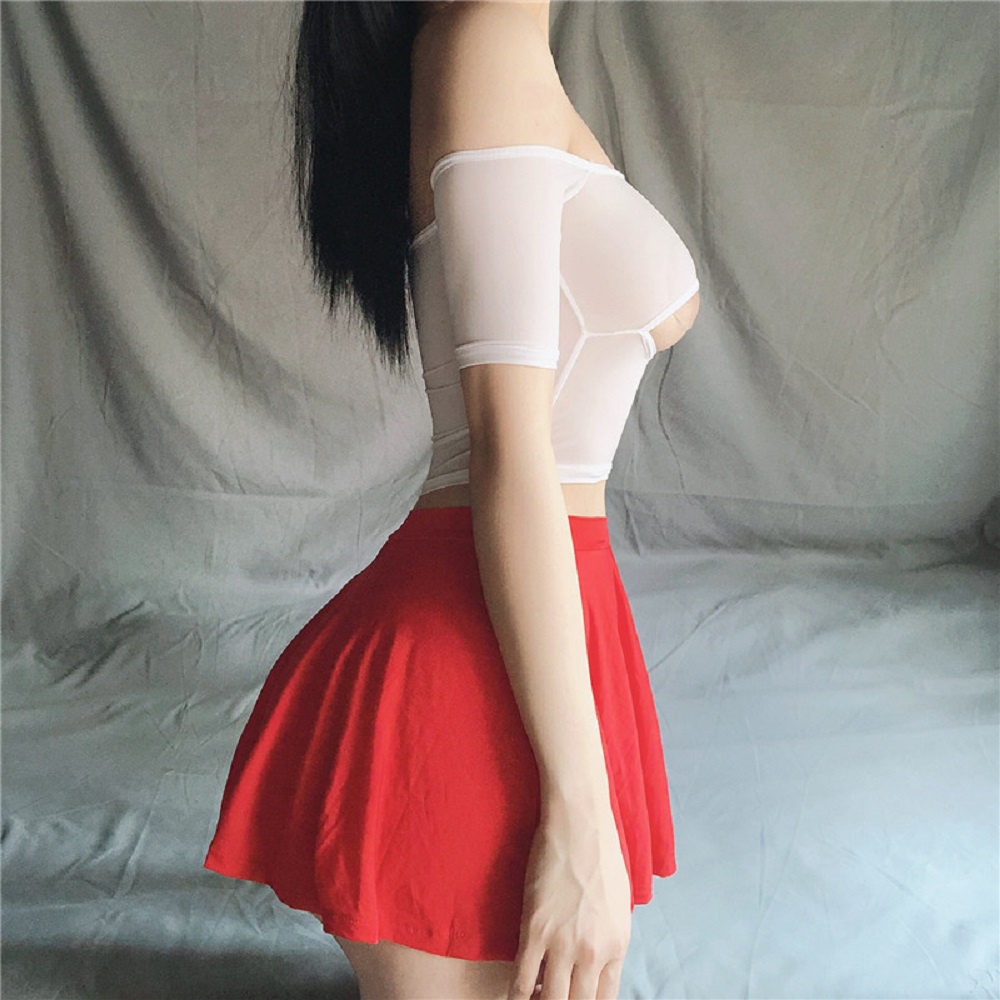 Chân Váy Ngắn Mini Lưng Cao Màu Trơn Trong Suốt Bằng Lụa Lạnh Nhiều Màu Thời Trang Quyến Rũ Cho Nữ