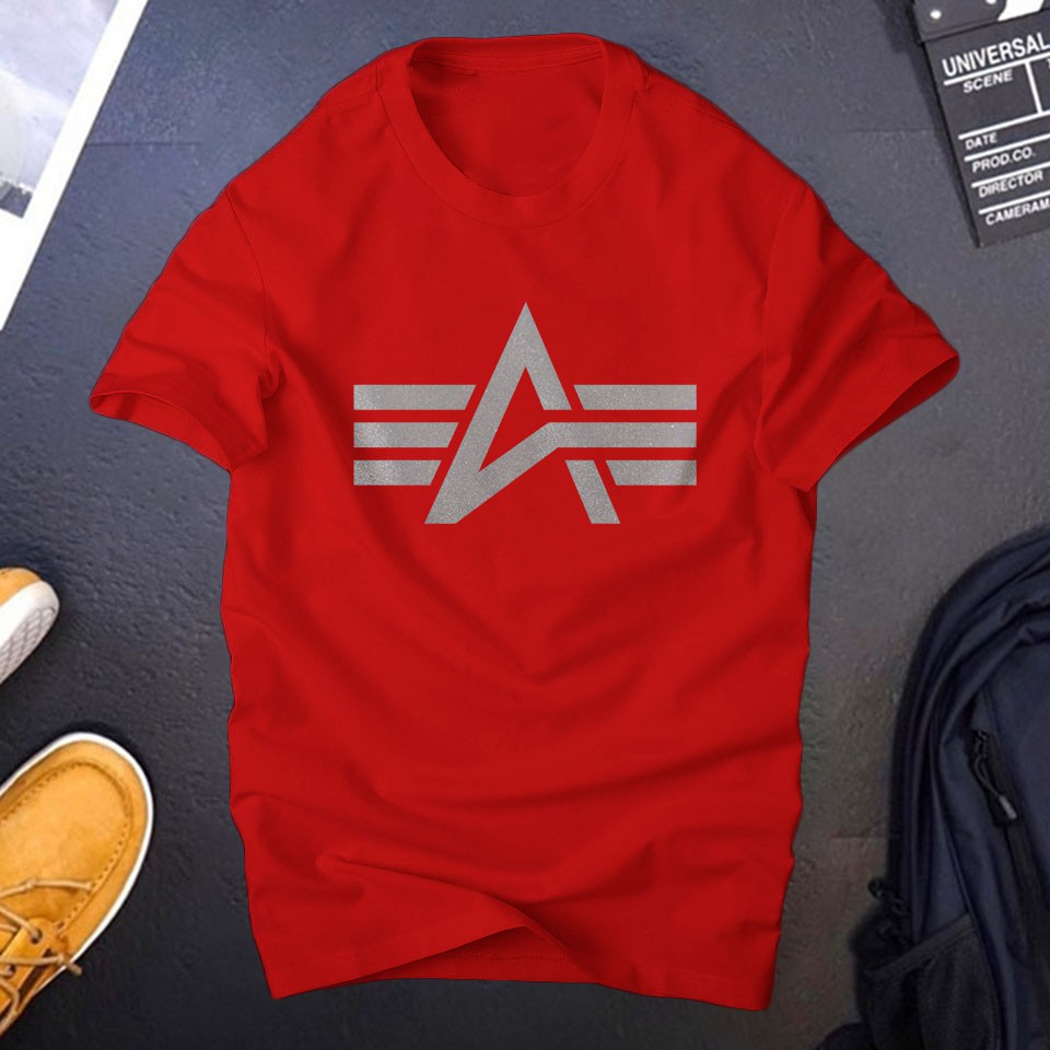 Áo phông nam tay ngắn cổ tròn chất thun cotton co giãn 4 chiều tốt thoáng mát,áo in logo Anpha start | ur sport