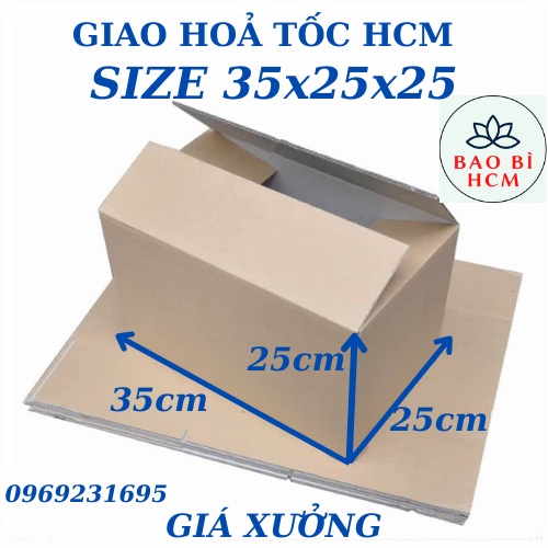 thùng carton 35x25x25 bộ 10 thùng dùng đóng gói hàng 3 lớp cứng cáp FREE SHIP HOẢ TỐC HCM
