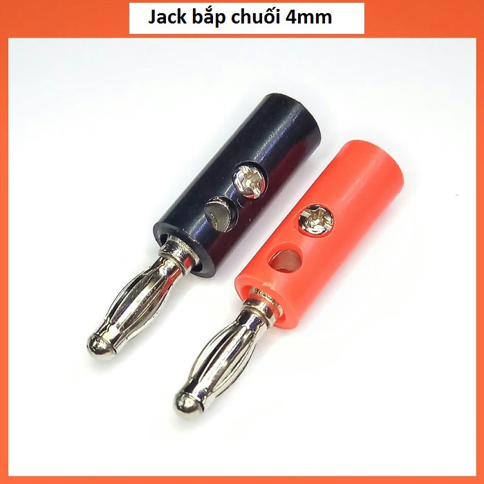 set 2 cặp Jack bắp chuối 4mm - Jack Bắp Chuối đa năng - 2 cặp jack bắp chuối 4mm trắng- 2 cặp bắp chuối 4mm vàng